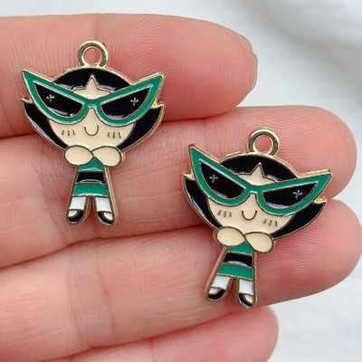 10 komada emajl Djevojke Alloy Drop Oil DIY Jewelry Dodaci Japanski crtić Anime Slatka Q verzija Privjesak Ogrlica Pribor