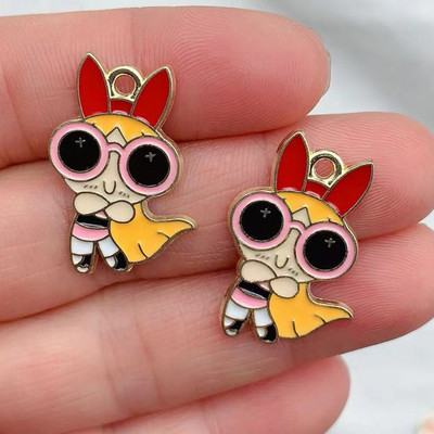 10 komada emajl Djevojke Alloy Drop Oil DIY Jewelry Dodaci Japanski crtić Anime Slatka Q verzija Privjesak Ogrlica Pribor