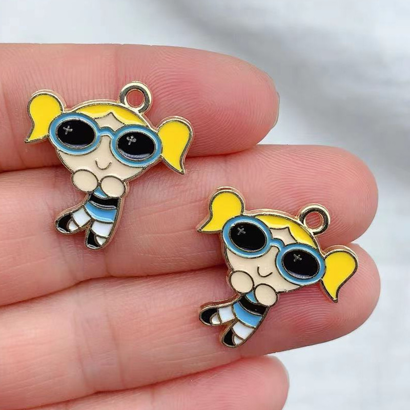 10 komada emajl Djevojke Alloy Drop Oil DIY Jewelry Dodaci Japanski crtić Anime Slatka Q verzija Privjesak Ogrlica Pribor