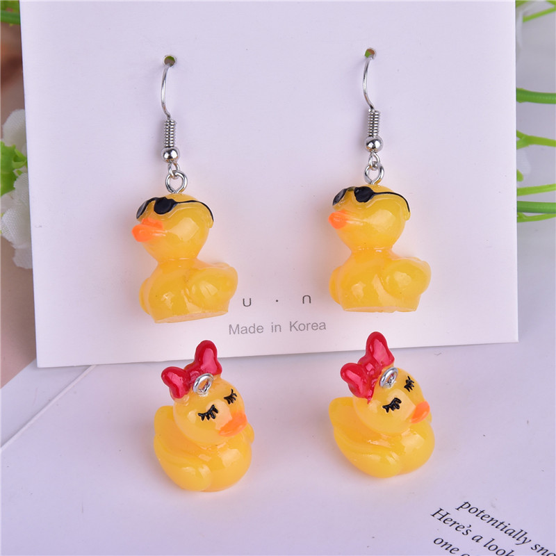 10 bucăți/pachet Rață galbenă, pentru băiat și fată, farmece din rășină de rață pentru realizarea de bijuterii pentru cercei DIY