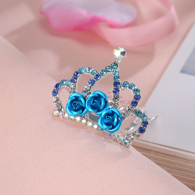 Agrafe de păr cu strasuri strălucitoare, colorate, de modă, femei, fete, elegante, coroană cu flori de cristal, pieptene de păr, accesorii pentru păr