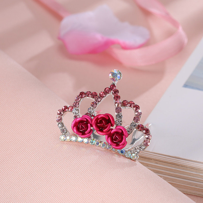 Agrafe de păr cu strasuri strălucitoare, colorate, de modă, femei, fete, elegante, coroană cu flori de cristal, pieptene de păr, accesorii pentru păr