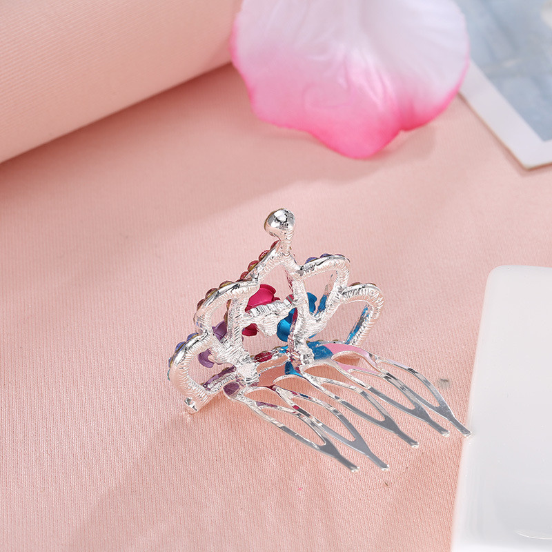 Agrafe de păr cu strasuri strălucitoare, colorate, de modă, femei, fete, elegante, coroană cu flori de cristal, pieptene de păr, accesorii pentru păr