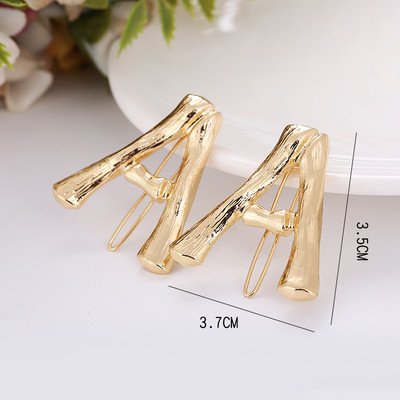 Γυναικεία μόδα AZ 26 γράμματα Κλιπ μαλλιών μεταλλική γεωμετρία φουρκέτες για κορίτσια Gothic Barrettes Κάλυμμα κεφαλής Αξεσουάρ μαλλιών Χονδρική