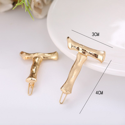 Γυναικεία μόδα AZ 26 γράμματα Κλιπ μαλλιών μεταλλική γεωμετρία φουρκέτες για κορίτσια Gothic Barrettes Κάλυμμα κεφαλής Αξεσουάρ μαλλιών Χονδρική