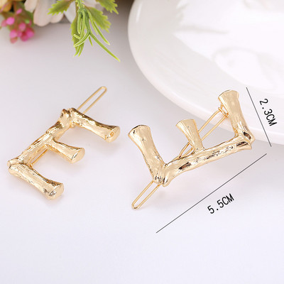 Γυναικεία μόδα AZ 26 γράμματα Κλιπ μαλλιών μεταλλική γεωμετρία φουρκέτες για κορίτσια Gothic Barrettes Κάλυμμα κεφαλής Αξεσουάρ μαλλιών Χονδρική