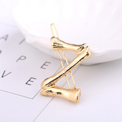 Γυναικεία μόδα AZ 26 γράμματα Κλιπ μαλλιών μεταλλική γεωμετρία φουρκέτες για κορίτσια Gothic Barrettes Κάλυμμα κεφαλής Αξεσουάρ μαλλιών Χονδρική