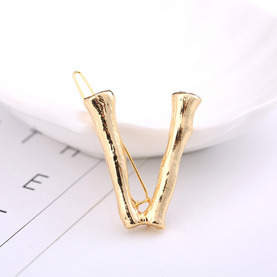 Γυναικεία μόδα AZ 26 γράμματα Κλιπ μαλλιών μεταλλική γεωμετρία φουρκέτες για κορίτσια Gothic Barrettes Κάλυμμα κεφαλής Αξεσουάρ μαλλιών Χονδρική