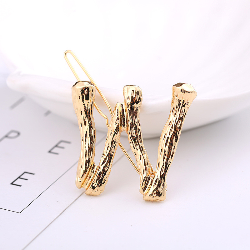 Γυναικεία μόδα AZ 26 γράμματα Κλιπ μαλλιών μεταλλική γεωμετρία φουρκέτες για κορίτσια Gothic Barrettes Κάλυμμα κεφαλής Αξεσουάρ μαλλιών Χονδρική