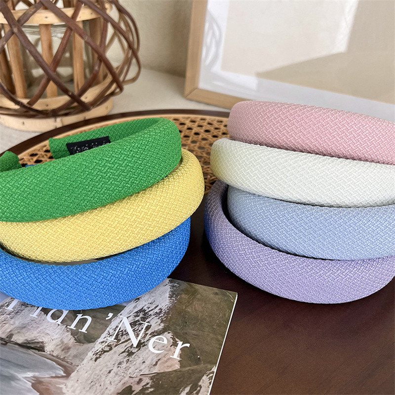 Ženski obruč za kosu Traka za kosu Čvrsta traka za glavu tkana spužvom Široko podstavljeno pokrivalo za djevojčice Chic gumica za kosu Pokrivalo za kosu Dodaci za kosu