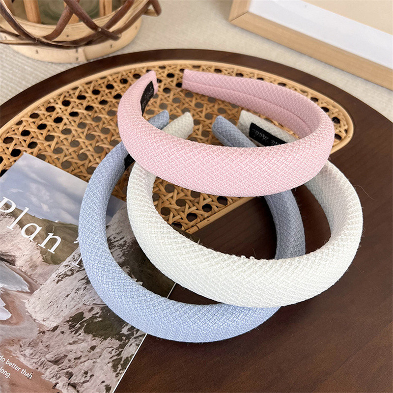 Ženski obruč za kosu Traka za kosu Čvrsta traka za glavu tkana spužvom Široko podstavljeno pokrivalo za djevojčice Chic gumica za kosu Pokrivalo za kosu Dodaci za kosu
