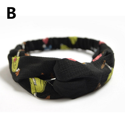 Traka za glavu sa slatkim cvjetnim otiskom Ženske nove elastične trake za kosu Ručno izrađeni šifonski turban Marama za kosu Dodatak za kosu