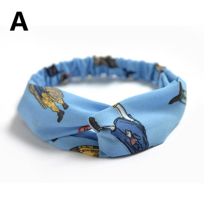 Traka za glavu sa slatkim cvjetnim otiskom Ženske nove elastične trake za kosu Ručno izrađeni šifonski turban Marama za kosu Dodatak za kosu