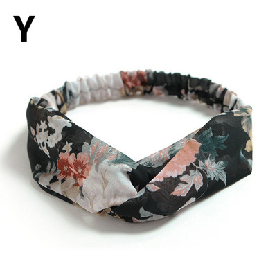 Traka za glavu sa slatkim cvjetnim otiskom Ženske nove elastične trake za kosu Ručno izrađeni šifonski turban Marama za kosu Dodatak za kosu