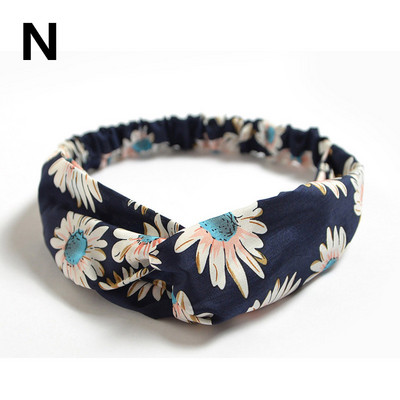 Traka za glavu sa slatkim cvjetnim otiskom Ženske nove elastične trake za kosu Ručno izrađeni šifonski turban Marama za kosu Dodatak za kosu