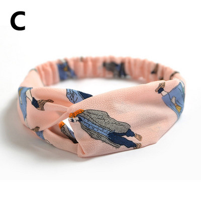 Traka za glavu sa slatkim cvjetnim otiskom Ženske nove elastične trake za kosu Ručno izrađeni šifonski turban Marama za kosu Dodatak za kosu