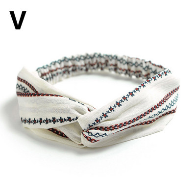 Traka za glavu sa slatkim cvjetnim otiskom Ženske nove elastične trake za kosu Ručno izrađeni šifonski turban Marama za kosu Dodatak za kosu