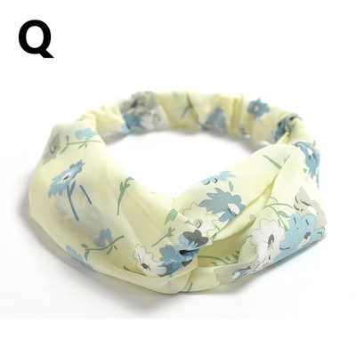 Traka za glavu sa slatkim cvjetnim otiskom Ženske nove elastične trake za kosu Ručno izrađeni šifonski turban Marama za kosu Dodatak za kosu