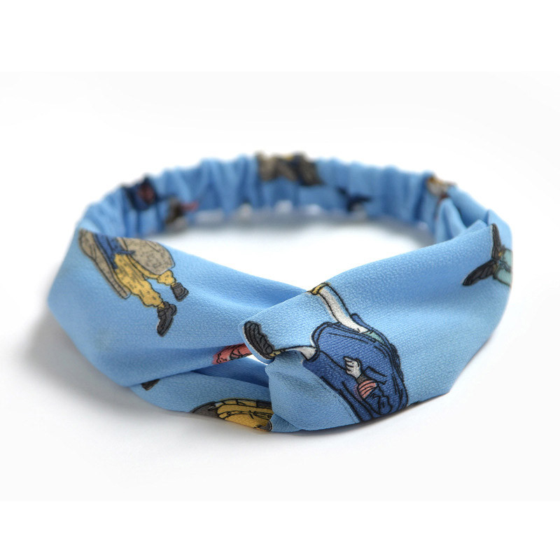 Traka za glavu sa slatkim cvjetnim otiskom Ženske nove elastične trake za kosu Ručno izrađeni šifonski turban Marama za kosu Dodatak za kosu