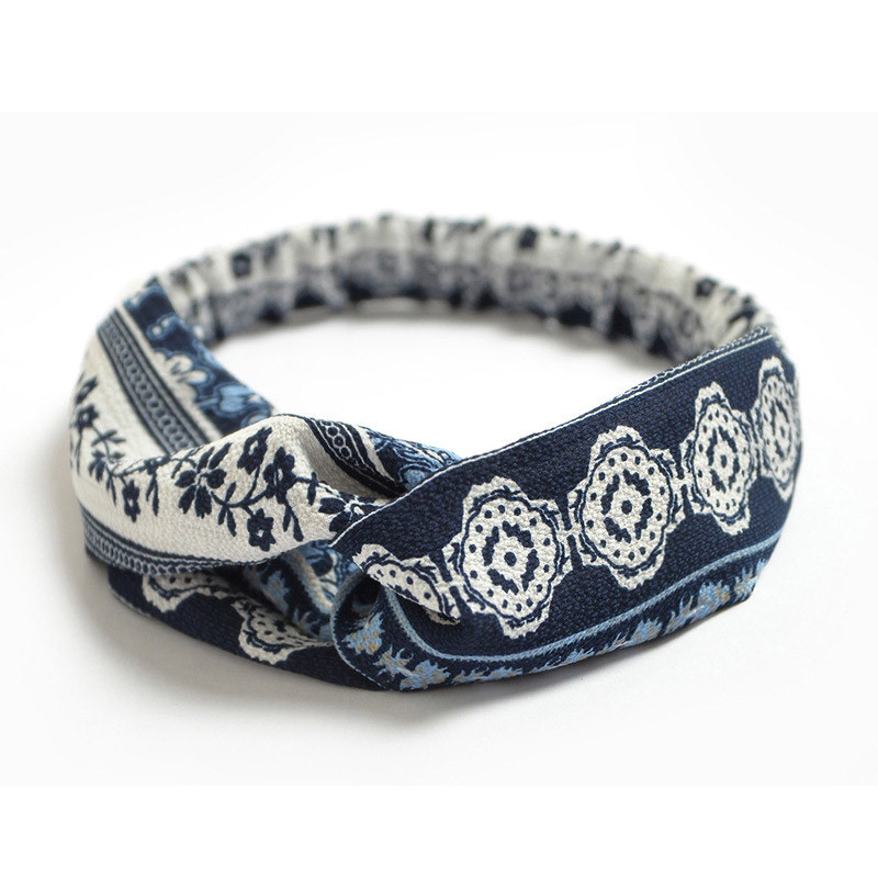 Traka za glavu sa slatkim cvjetnim otiskom Ženske nove elastične trake za kosu Ručno izrađeni šifonski turban Marama za kosu Dodatak za kosu