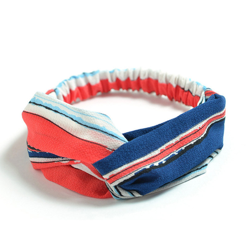 Traka za glavu sa slatkim cvjetnim otiskom Ženske nove elastične trake za kosu Ručno izrađeni šifonski turban Marama za kosu Dodatak za kosu