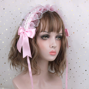Прекрасен сладък обръч за коса Аниме Maid Cosplay лента за глава Lolita Lace Flower Headwear Аксесоар за коса Направи си сам Ръчно изработена за момичета Подарък 2022 г.