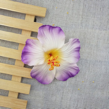HappyKiss смесен цвят Foam Hawaiian Plumeria цвете Frangipani Flower Булчинска щипка за коса пеперуда шнола за коса frangipane щипка за коса