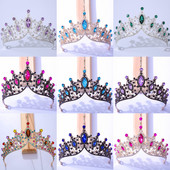 KMVEXO, 17 culori, baroc, vintage, prințesă, regina, coroană de mireasă, tiara de cristal pentru femei, petrecere, accesorii pentru rochie de păr, bijuterii