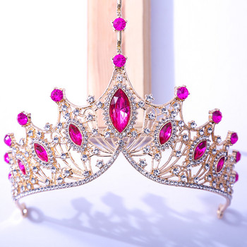KMVEXO 17 Цвят Барок Винтидж Принцеса Кралица Булчинска Корона Кристална Тиара За Жени Парти Сватбена Рокля Аксесоари Бижута