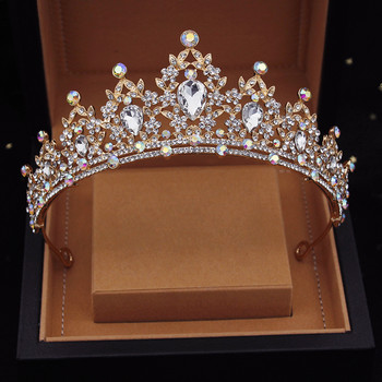 Барокови лилави водни капки Кристална сватбена корона Принцеса Булчински диадеми Гребен Лента за глава Парти Танцова шапка Бижута за коса за момичета