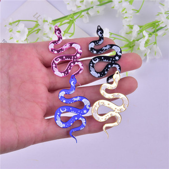 Μίγμα χρώματος 10 τμχ Moon Flower Snake Arcylic Charms for DIY Earring Design Design Jewelry