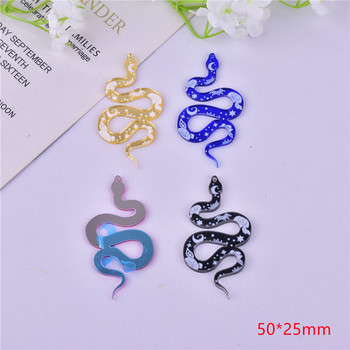 Μίγμα χρώματος 10 τμχ Moon Flower Snake Arcylic Charms for DIY Earring Design Design Jewelry