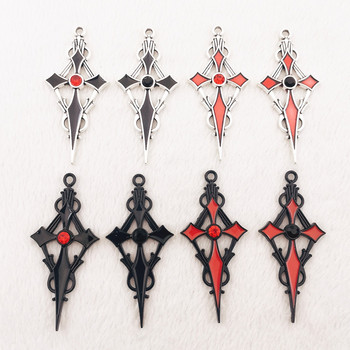 8 τμχ 48*22 χιλιοστά σμάλτο από κράμα γοτθικό Satan Cross Witch Charms Κρεμαστό Γούρια σχεδιαστών Fit Jewelry Making DIY Jewelry Findings