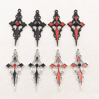 8 τμχ 48*22 χιλιοστά σμάλτο από κράμα γοτθικό Satan Cross Witch Charms Κρεμαστό Γούρια σχεδιαστών Fit Jewelry Making DIY Jewelry Findings