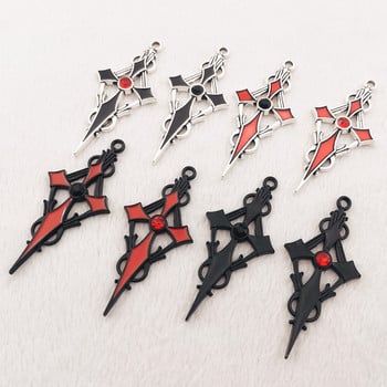 8 τμχ 48*22 χιλιοστά σμάλτο από κράμα γοτθικό Satan Cross Witch Charms Κρεμαστό Γούρια σχεδιαστών Fit Jewelry Making DIY Jewelry Findings