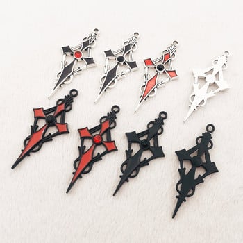 8 τμχ 48*22 χιλιοστά σμάλτο από κράμα γοτθικό Satan Cross Witch Charms Κρεμαστό Γούρια σχεδιαστών Fit Jewelry Making DIY Jewelry Findings