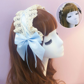 Прекрасна сладка лента за глава Аниме Maid Cosplay лента за коса Lolita Lace Flower Headwear Аксесоари за коса Ръчно изработени за момичета Подарък