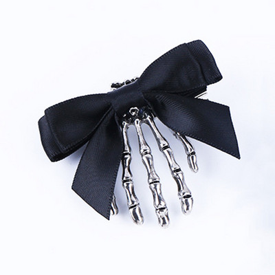 1 db Bowknot Koponya Kéz Csont Hajtű Megfogó Szellem csontváz Hajkapcsok Hajkapcsok Csontkörmös Hajtartozékok Punk stílusú fejfedők