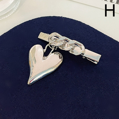 Punk stílusú fém hajtű női pillangó szerelem szív hajcsat Kristály geometrikus hajtű oldal frufru kapocs divatos hajkiegészítők