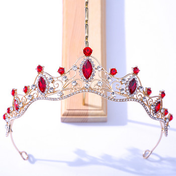 Модерни цветни кристални тиари Корони Булка Кралица Принцеса Сватбени аксесоари за коса Барокови диадеми Дамски конкурс за бижута за коса