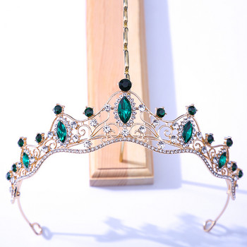 Модерни цветни кристални тиари Корони Булка Кралица Принцеса Сватбени аксесоари за коса Барокови диадеми Дамски конкурс за бижута за коса