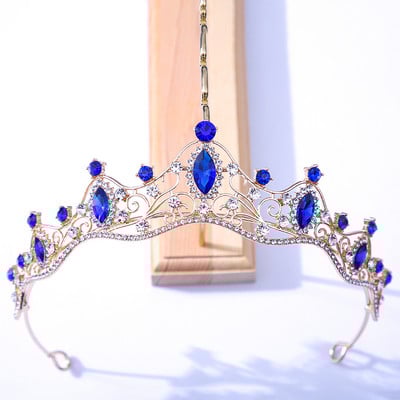 Coroane cu tiare de cristal colorate la modă Mireasă, regină, prințesă, nuntă, accesorii de păr, diademe baroc, bijuterii de păr pentru femei