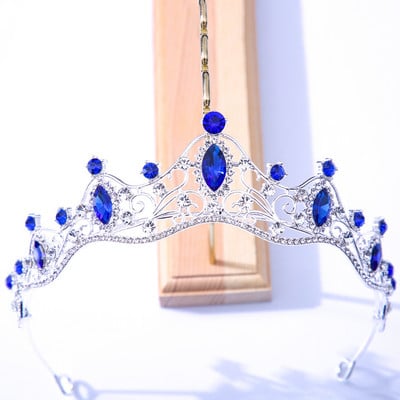 Coroane cu tiare de cristal colorate la modă Mireasă, regină, prințesă, nuntă, accesorii de păr, diademe baroc, bijuterii de păr pentru femei