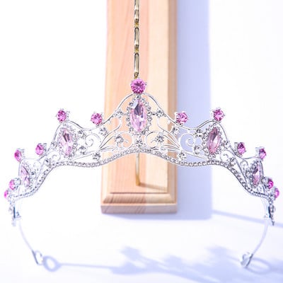 Coroane cu tiare de cristal colorate la modă Mireasă, regină, prințesă, nuntă, accesorii de păr, diademe baroc, bijuterii de păr pentru femei