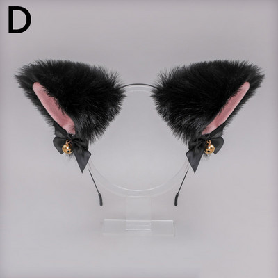 Puha plüss szőrös macskafül formájú hajpánt haranggal Aranyos műszőrme Állatok fülek fejpánt Lolita Cosplay fejfedők hajtartozékok