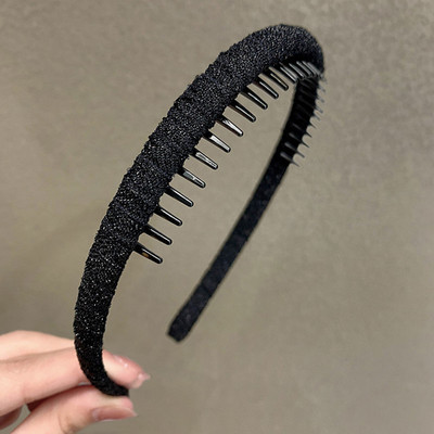 Novi modni protuklizni obruči za kosu za žene Djevojčice Traka za kosu sa zupcima Češalj Traka za glavu Retro tkanina Traka za kosu Dodaci za kosu