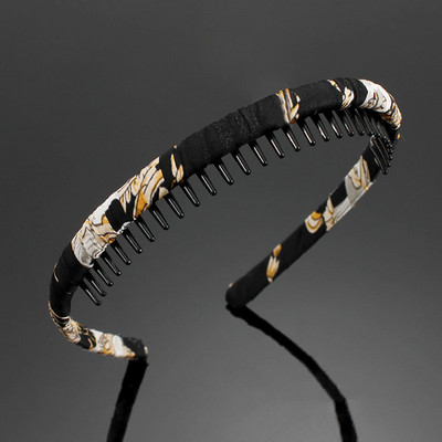 Novi modni protuklizni obruči za kosu za žene Djevojčice Traka za kosu sa zupcima Češalj Traka za glavu Retro tkanina Traka za kosu Dodaci za kosu