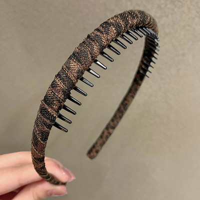 Novi modni protuklizni obruči za kosu za žene Djevojčice Traka za kosu sa zupcima Češalj Traka za glavu Retro tkanina Traka za kosu Dodaci za kosu
