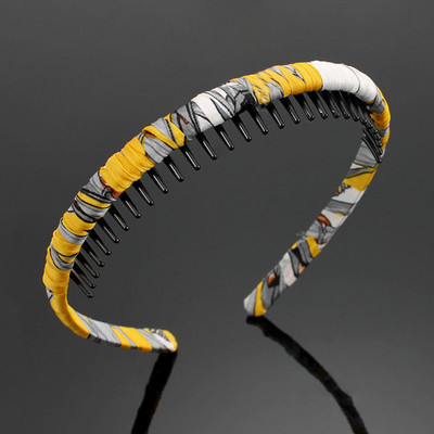 Novi modni protuklizni obruči za kosu za žene Djevojčice Traka za kosu sa zupcima Češalj Traka za glavu Retro tkanina Traka za kosu Dodaci za kosu