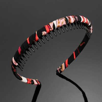 Novi modni protuklizni obruči za kosu za žene Djevojčice Traka za kosu sa zupcima Češalj Traka za glavu Retro tkanina Traka za kosu Dodaci za kosu